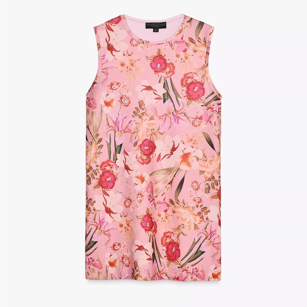ZARA Floral Print Knit Dress